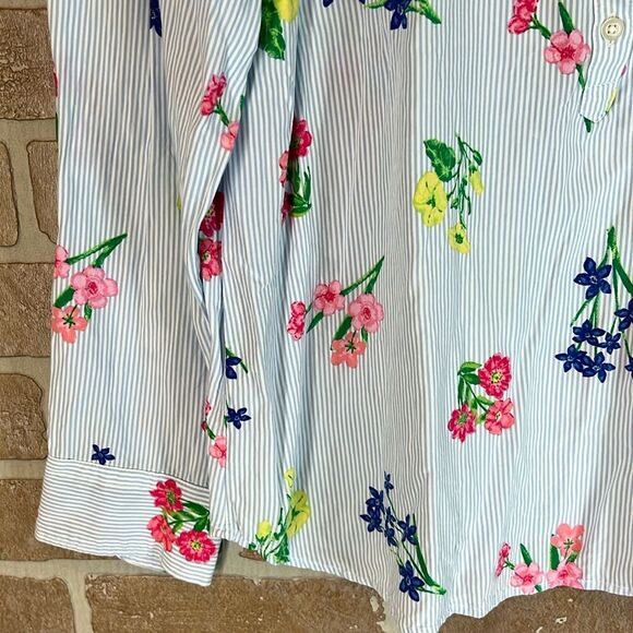 Talbots Womens Striped Floral Tunic Shirt Long Sleeve Size Small Petite PRETTY! - Picture 5 of 9